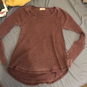 Light wash burgundy Altar’d State Long sleeve top